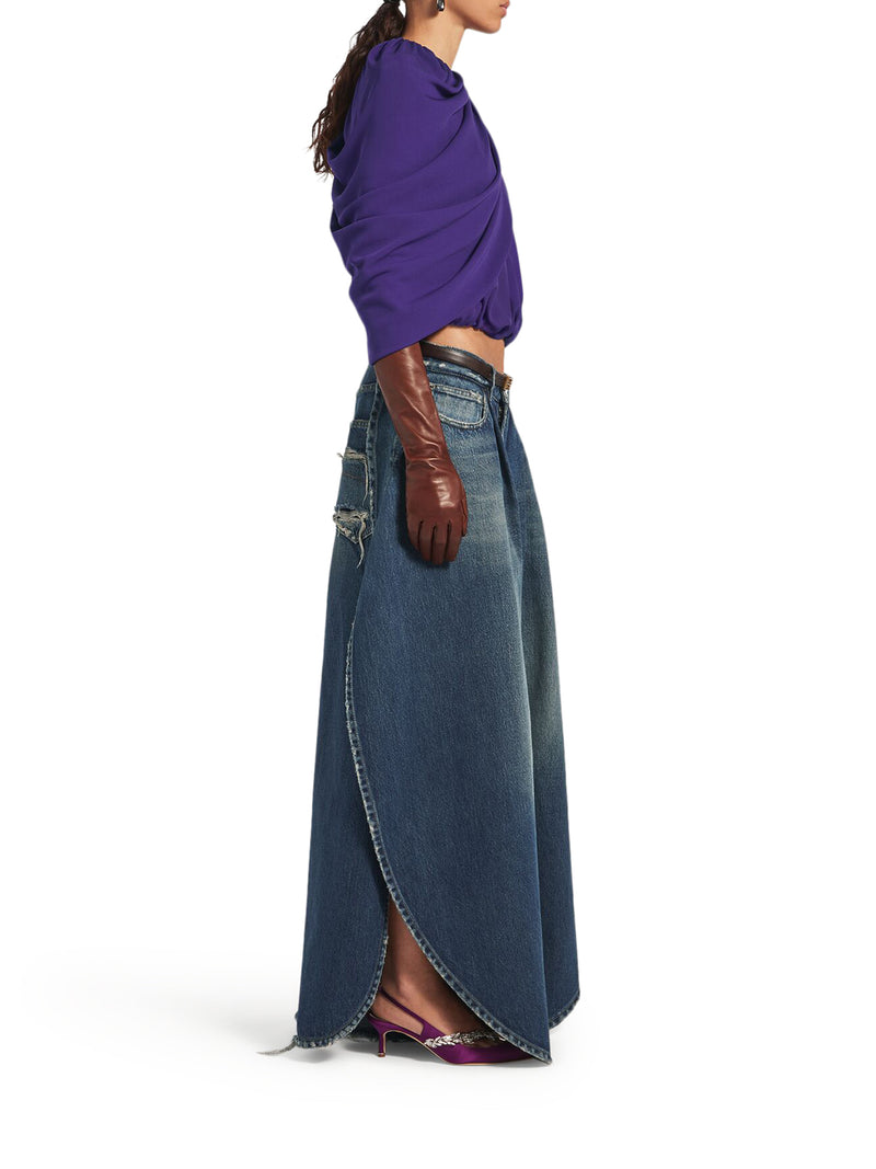 WOMEN`S PURPLE CAPE TOP