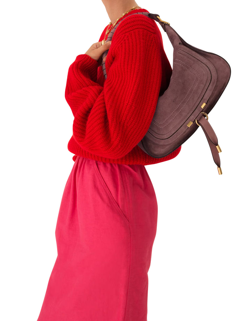 MARCIE SMALL SUEDE SHOULDER BAG