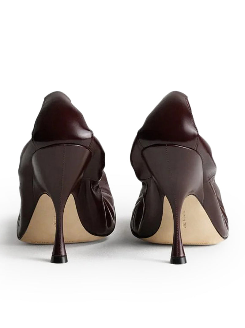 PUCKER PUMP 100 IN BURGUNDY LEATHER