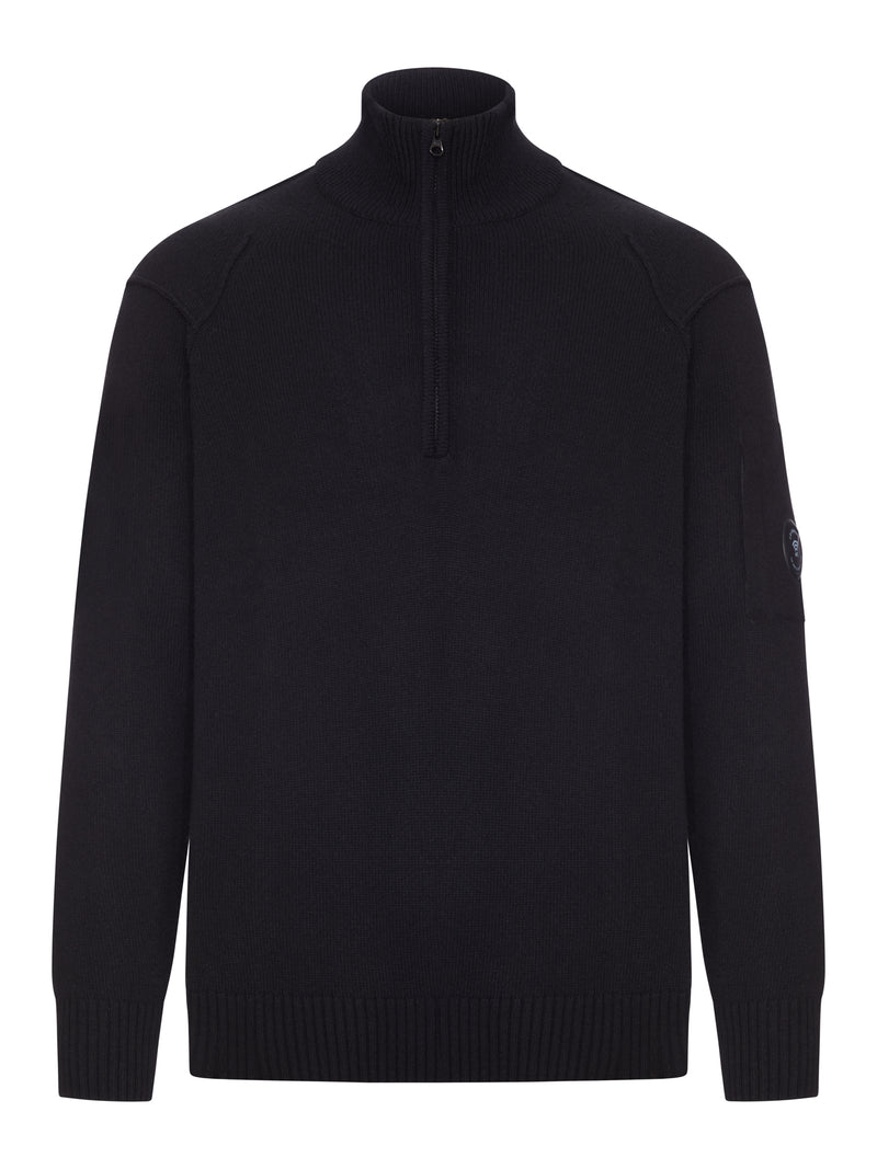 WOOL TURTLENECK SWEATER WITH ZIP