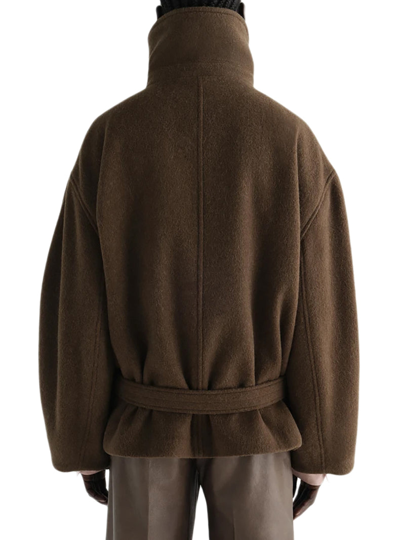 SHORT WOOL-BLEND JACKET WITH BELT