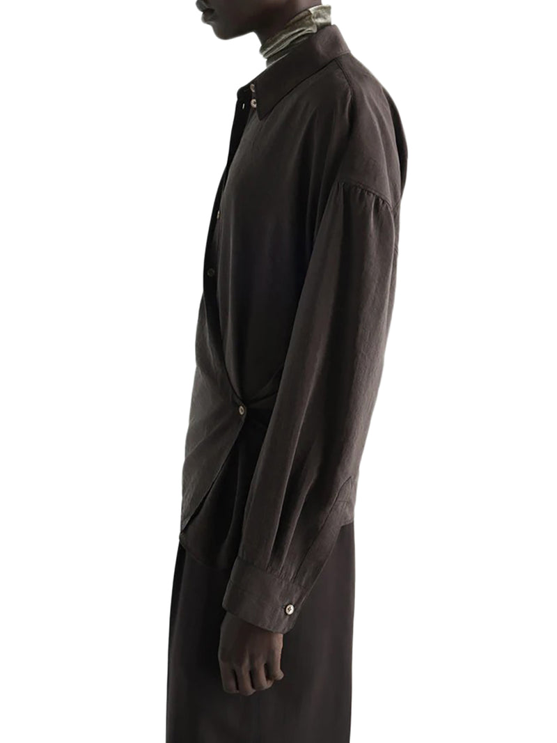 STRAIGHT COLLAR TWISTED SHIRT