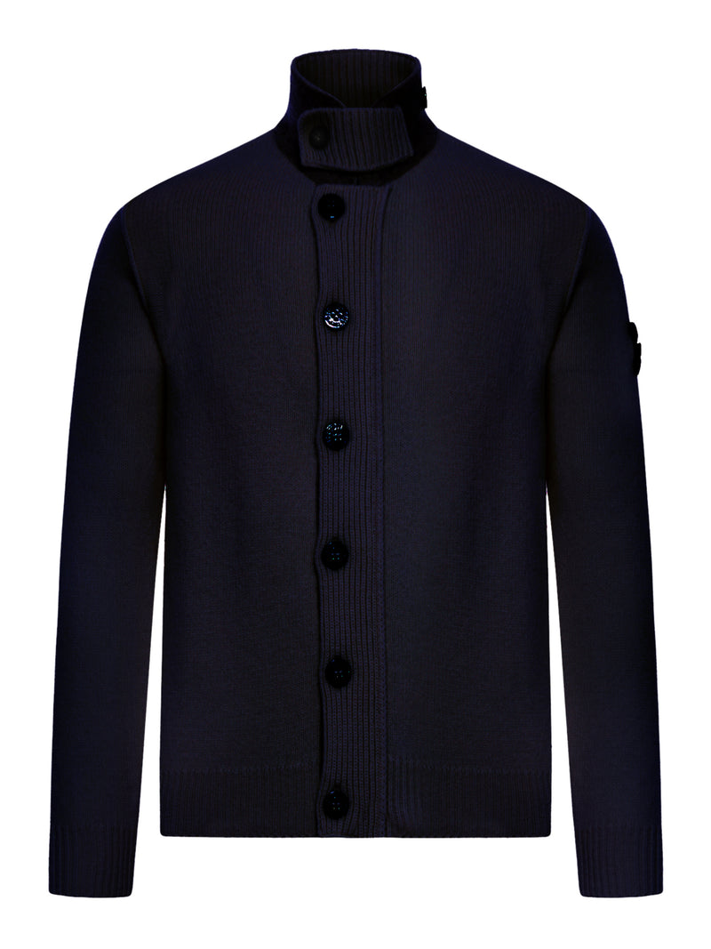 REGULAR FIT SWEATER WITH ZIP AND BUTTON FASTENING