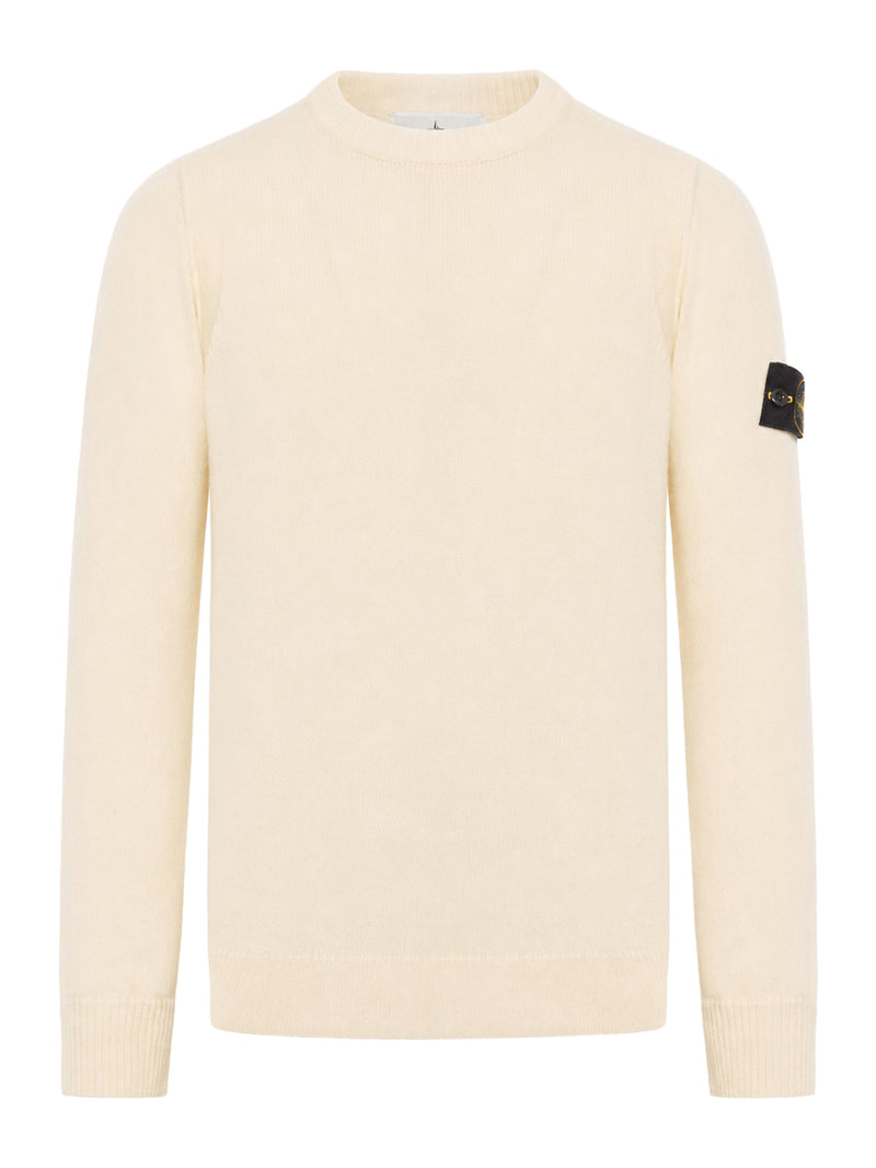 MELANGE EFFECT SWEATER WITH COMPASS LOGO