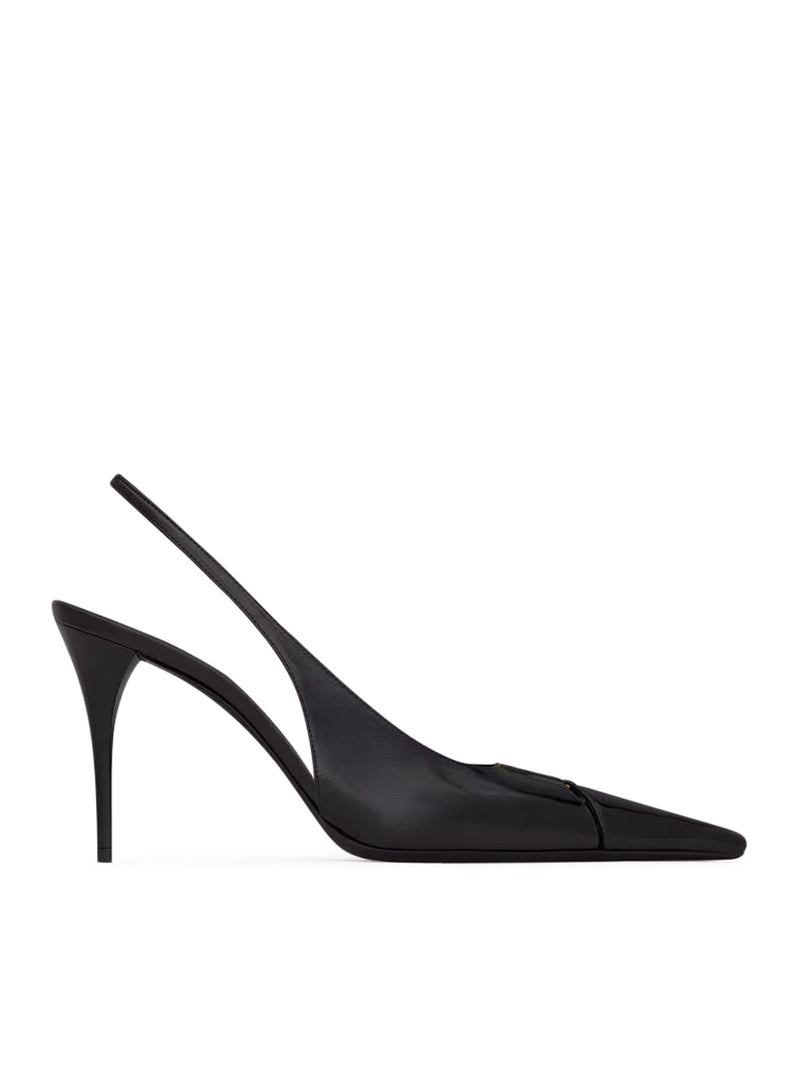 BABYLONE BRETEUIL OPEN BACK PUMP IN SMOOTH LEATHER