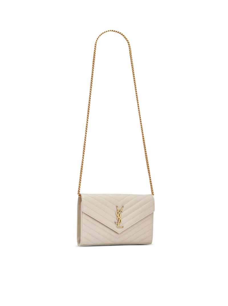 LEATHER CLUTCH WITH CHAIN AND CASSANDRE LOGO