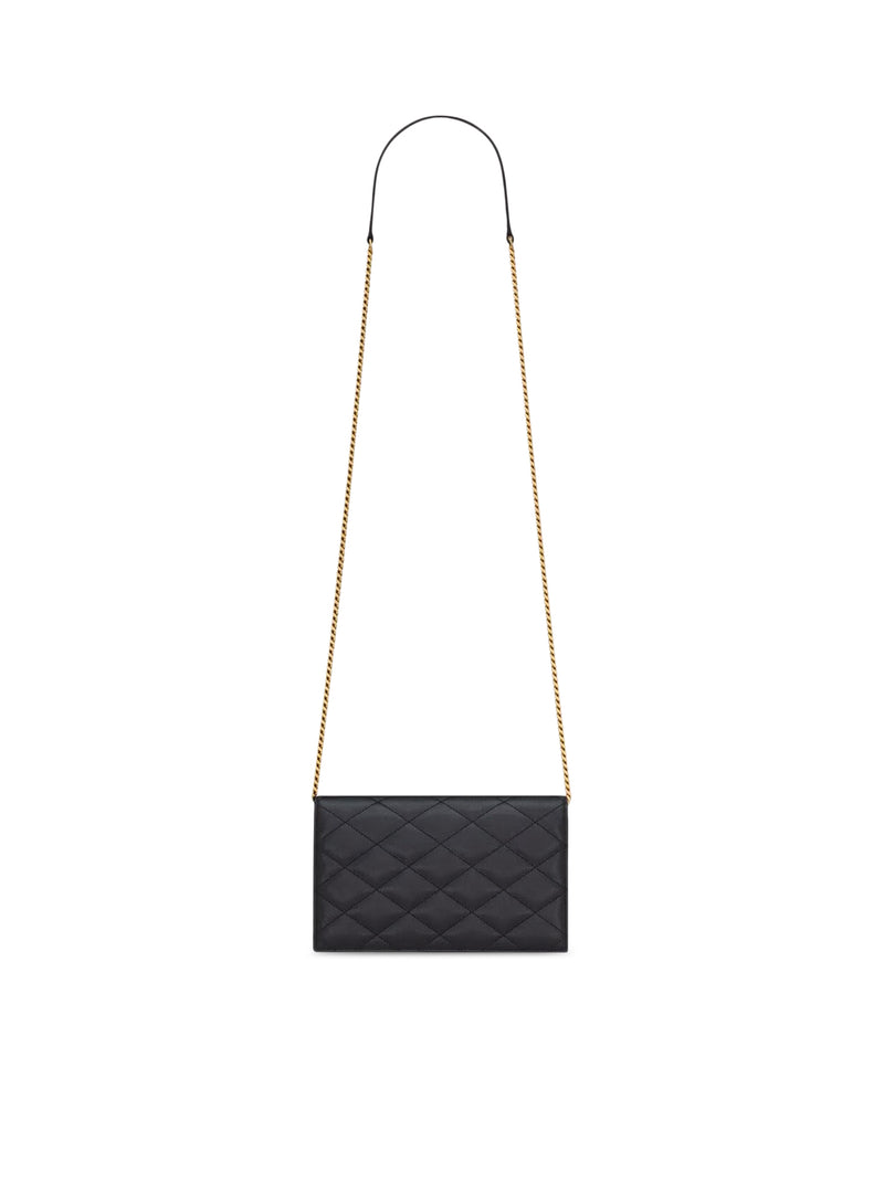 PARIS WALLET WITH CHAIN IN GRAIN DE POUDRE EMBOSSED LEATHER