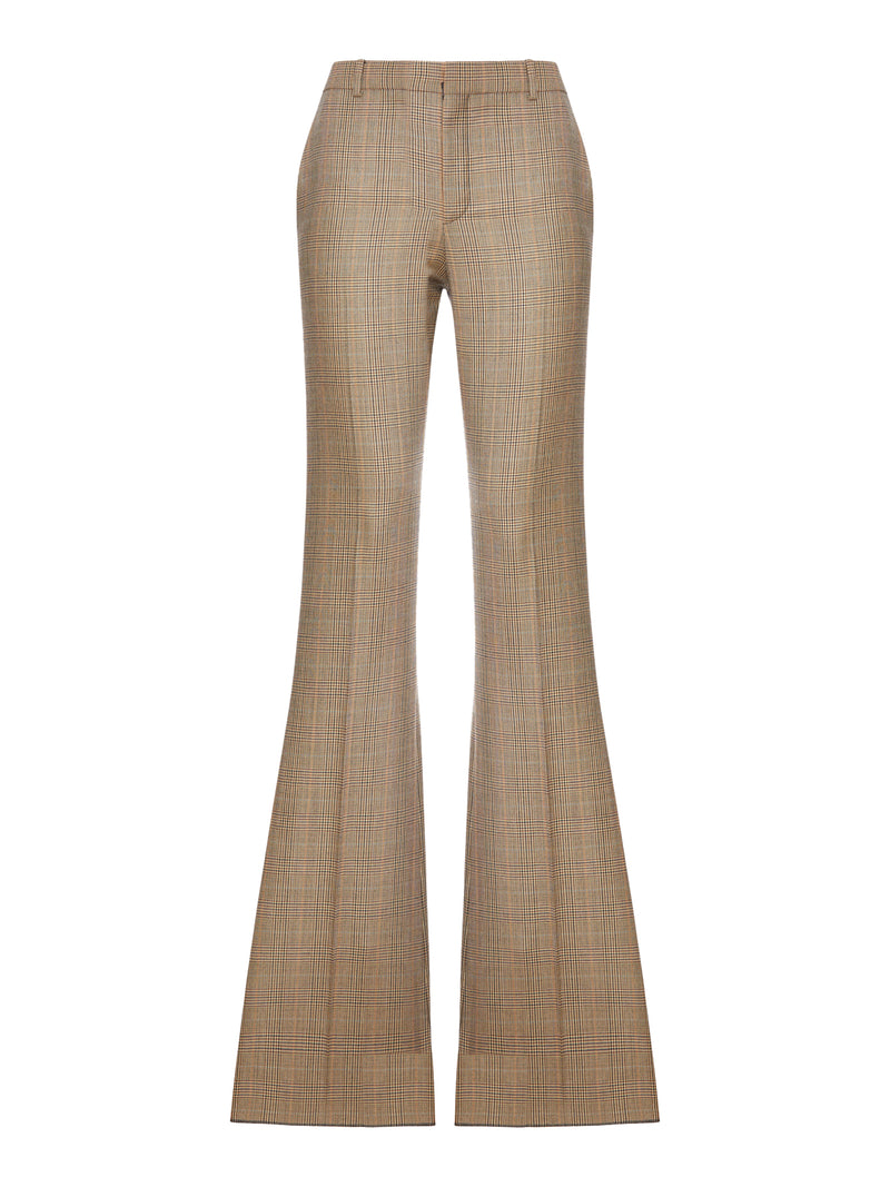 PRINCE OF WALES FLARED TROUSERS IN PRINCE OF WALES HOUNDSTONED WOOL