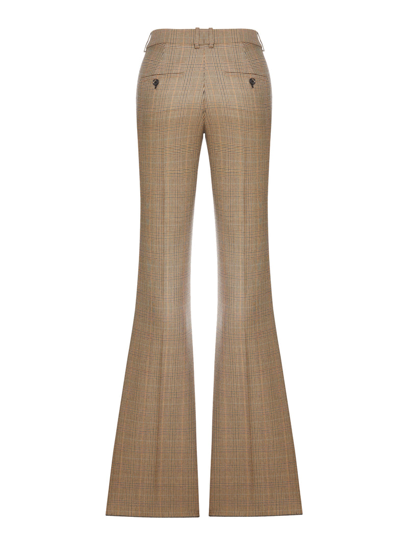 PRINCE OF WALES FLARED TROUSERS IN PRINCE OF WALES HOUNDSTONED WOOL