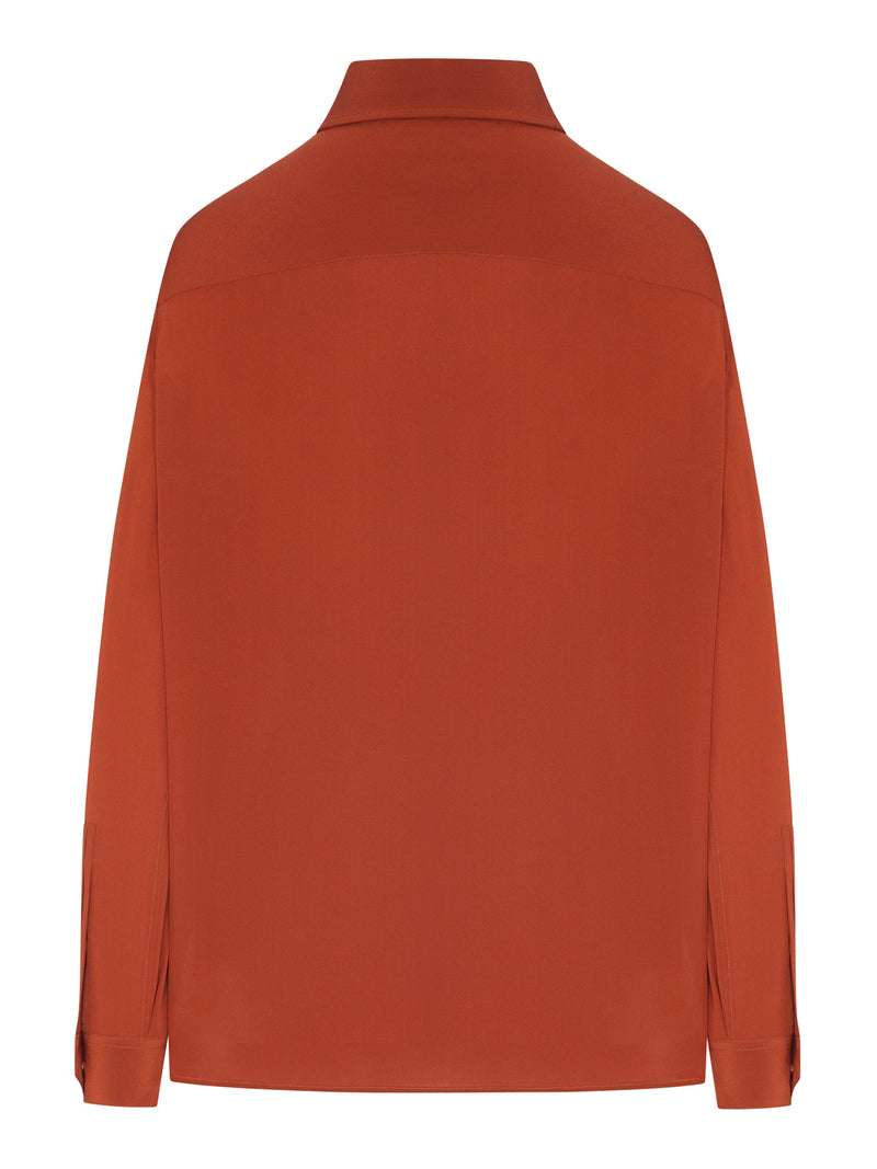 REPE DE CHINE SHIRT WITH EMBROIDERY