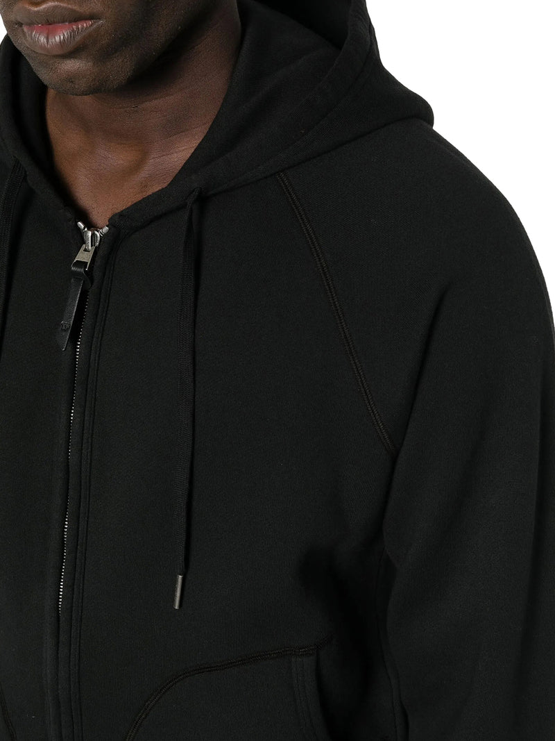 COTTON JERSEY SWEATSHIRT WITH ZIP AND HOOD