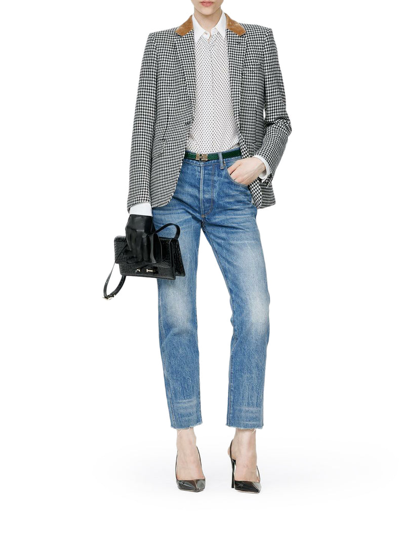 BOYFRIEND JACKET IN HOUNDSTOOTH CASHMERE