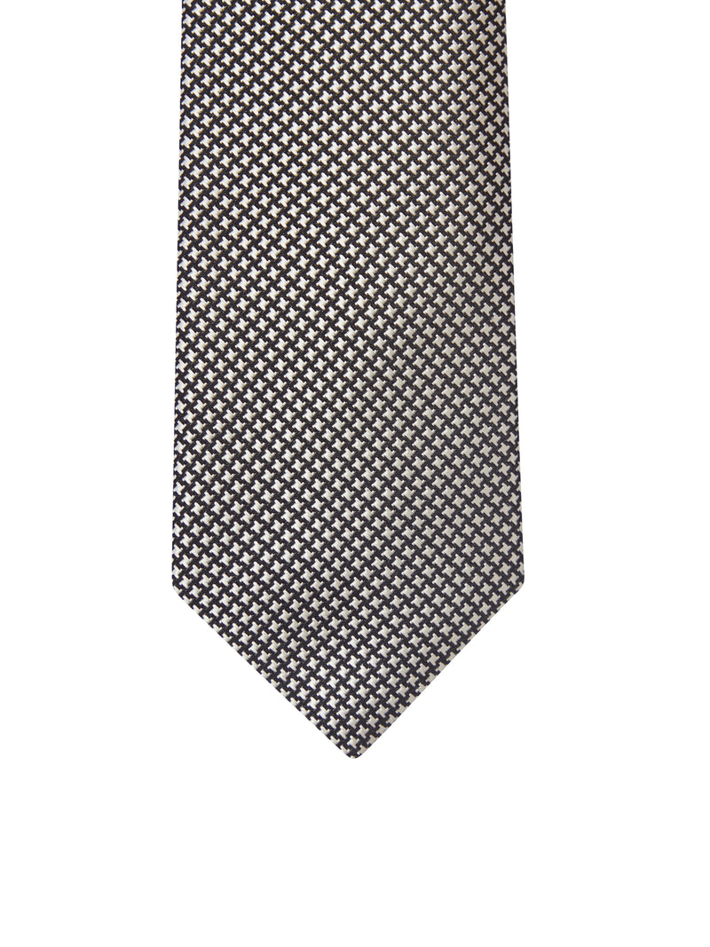 SILK TIE WITH GEOMETRIC PATTERN