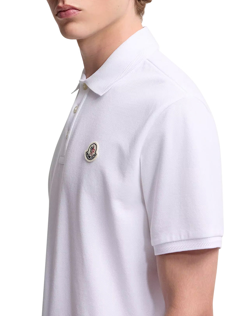 COTTON PIQUET POLO SHIRT WITH LOGO PATCH