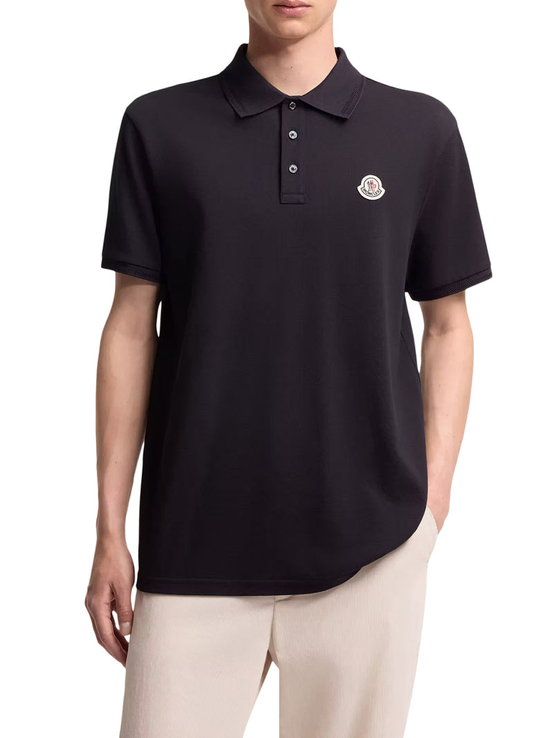 COTTON PIQUET POLO SHIRT WITH LOGO PATCH