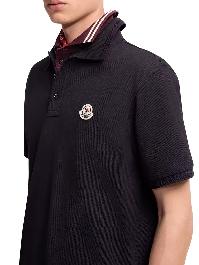 COTTON PIQUET POLO SHIRT WITH LOGO PATCH
