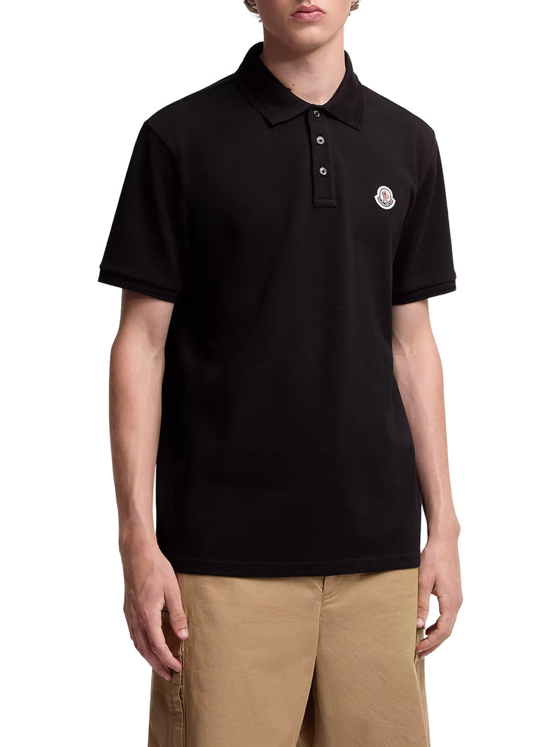 COTTON PIQUET POLO SHIRT WITH LOGO PATCH