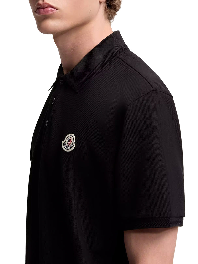 COTTON PIQUET POLO SHIRT WITH LOGO PATCH
