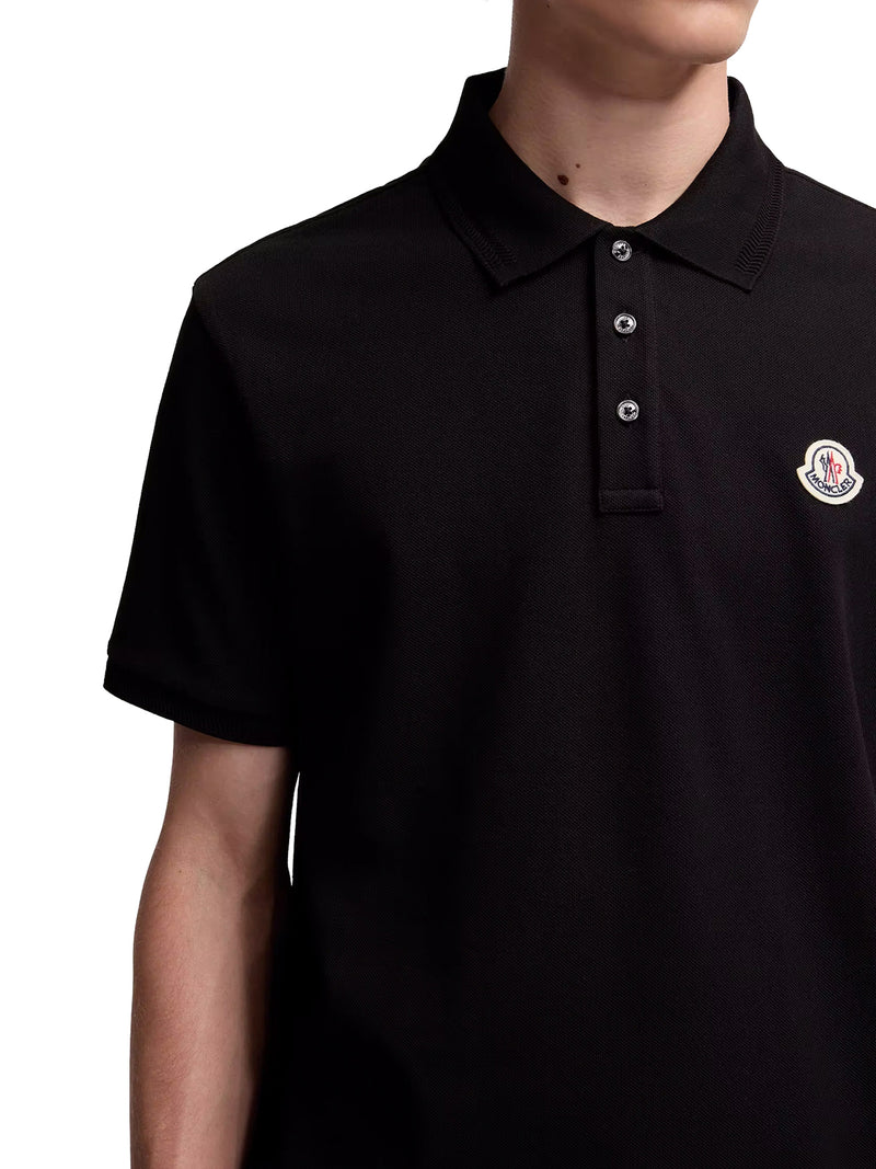 COTTON PIQUET POLO SHIRT WITH LOGO PATCH