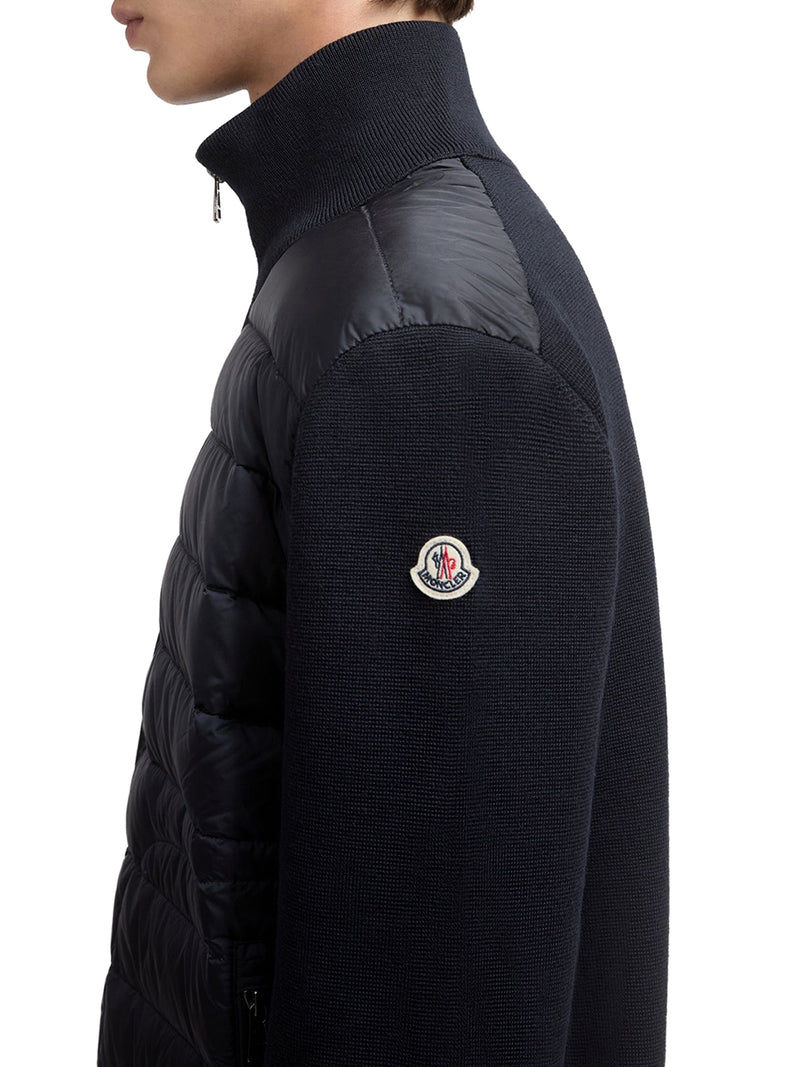 PADDED ZIP-UP CARDIGAN