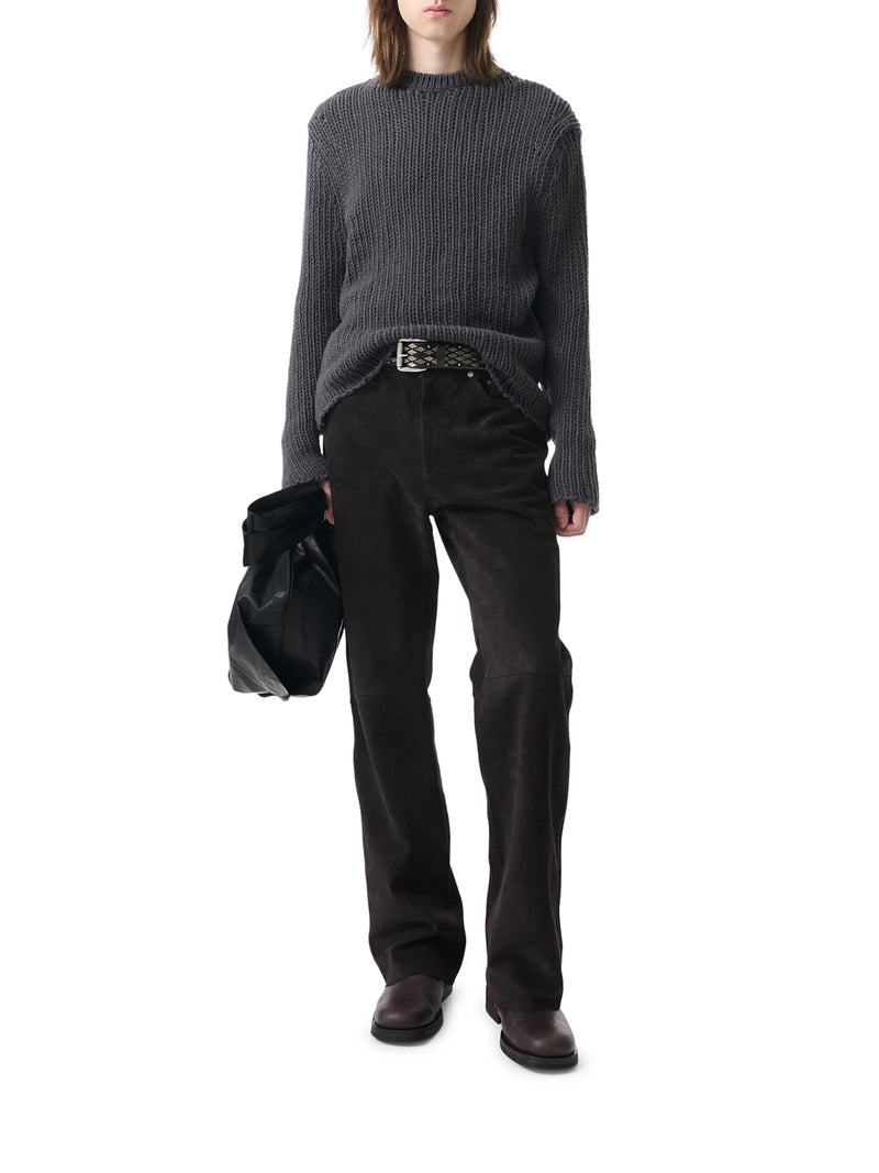 OPEN-KNIT CREW-NECK SWEATER