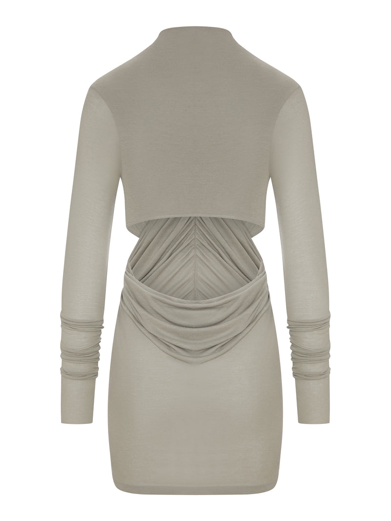 LONG DRAPED VISCOSE T-SHIRT WITH LONG SLEEVES