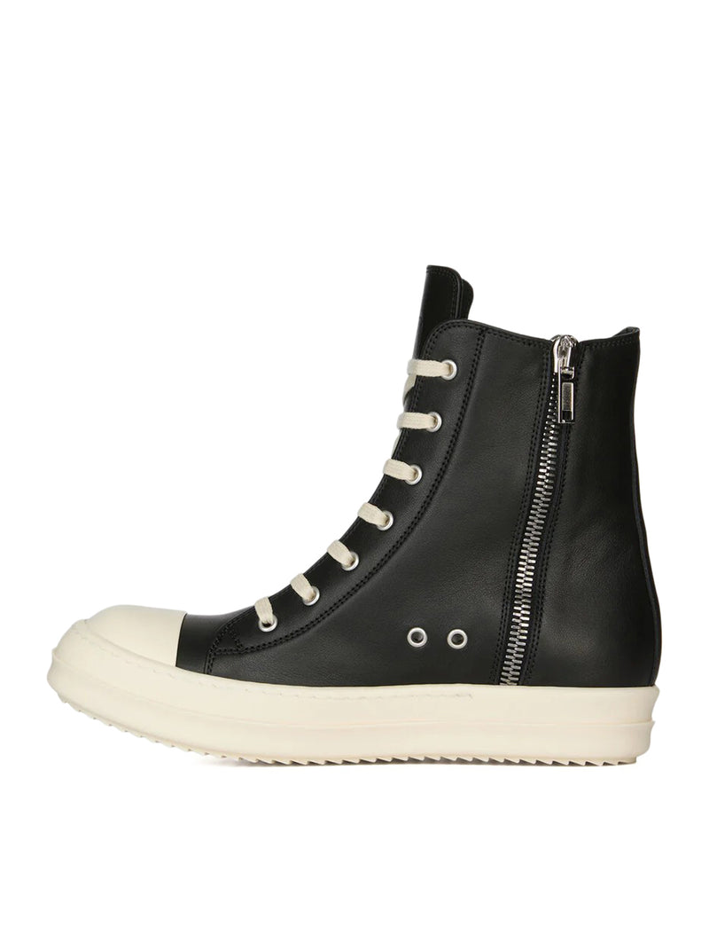 HIGH-TOP CALFSKIN SNEAKERS