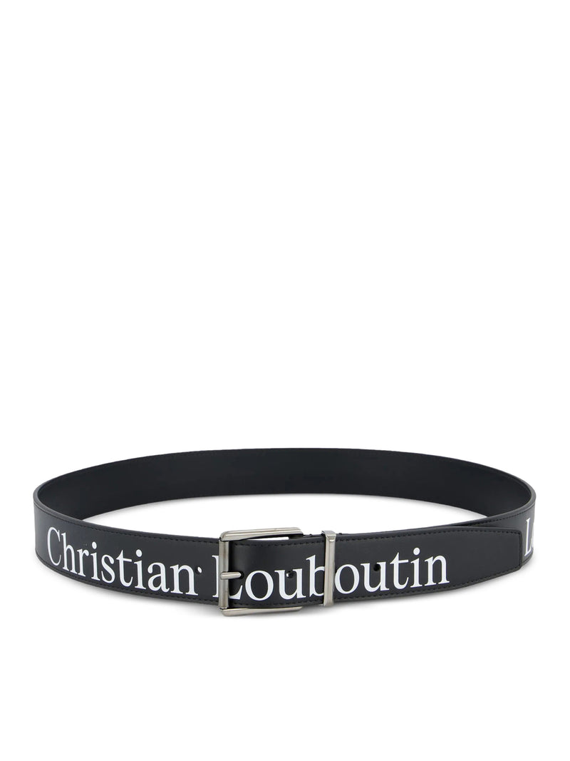 LEATHER BELT WITH LOGO PRINT