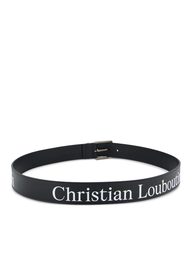 LEATHER BELT WITH LOGO PRINT