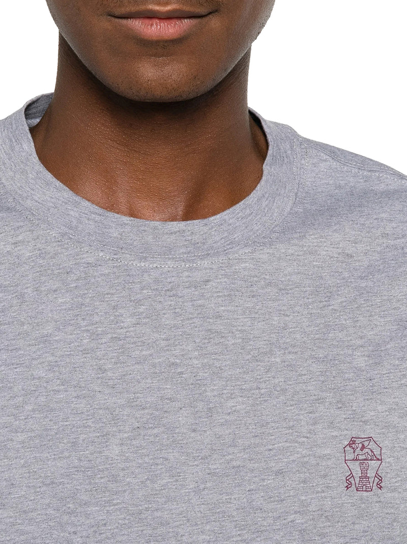 COTTON T-SHIRT WITH CONTRASTING LOGO PRINT