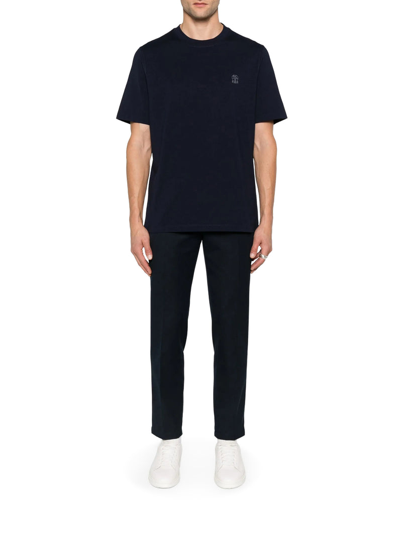 COTTON T-SHIRT WITH CONTRASTING LOGO PRINT