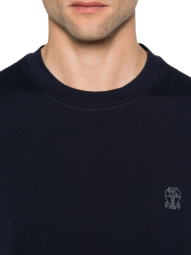 COTTON T-SHIRT WITH CONTRASTING LOGO PRINT