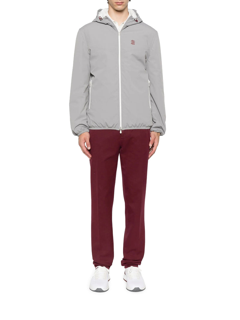 TECHNICAL FABRIC JACKET WITH HOOD