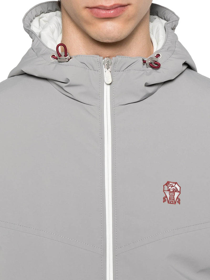 TECHNICAL FABRIC JACKET WITH HOOD