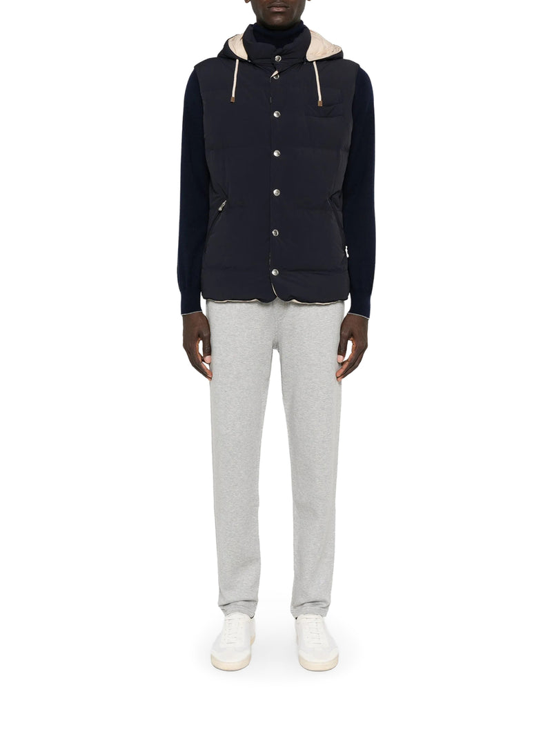 DOUBLE-BAND COTTON, CASHMERE AND SILK SWEATPANTS