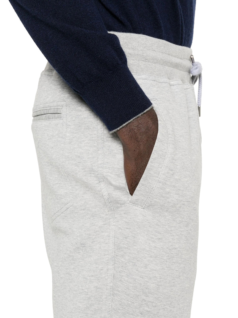 DOUBLE-BAND COTTON, CASHMERE AND SILK SWEATPANTS