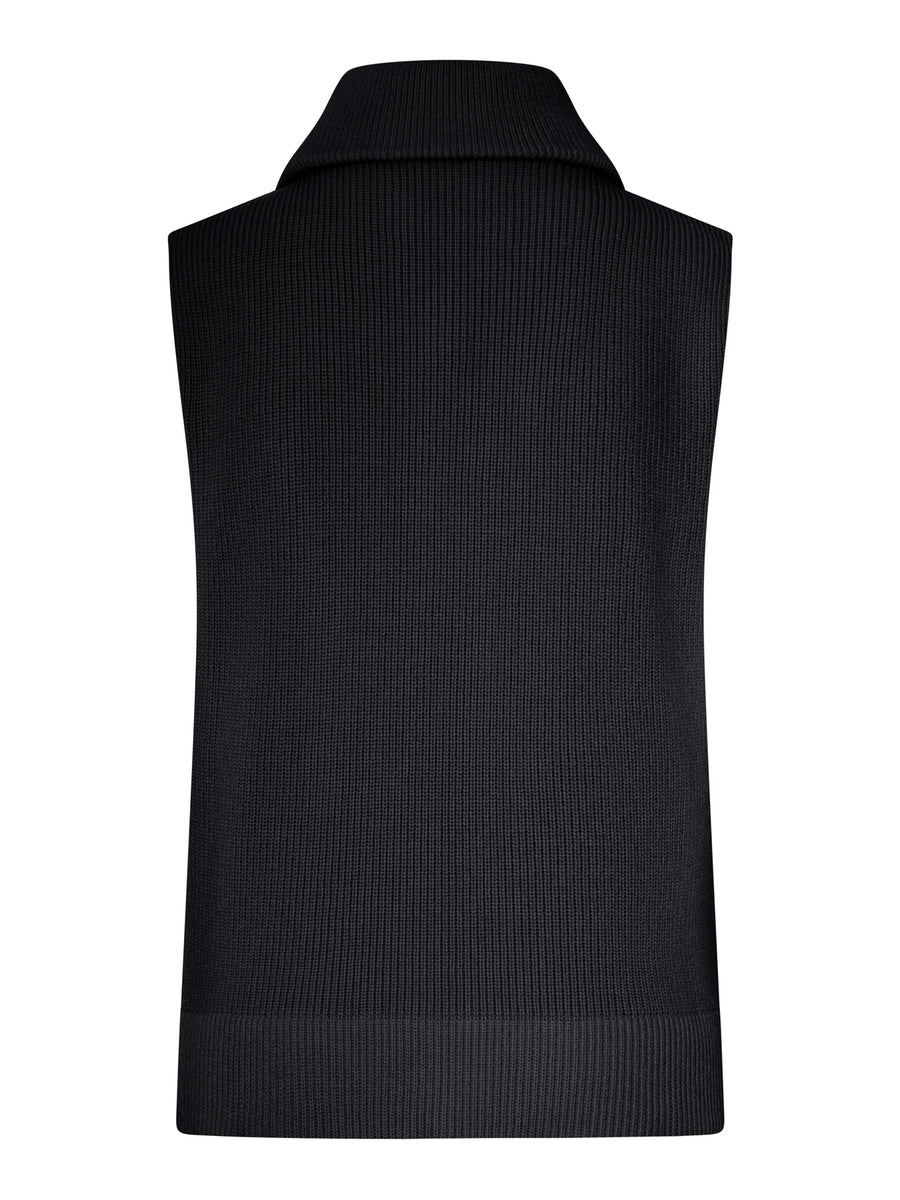 RIBBED KNIT ZIP-UP VEST – Suit Negozi Row