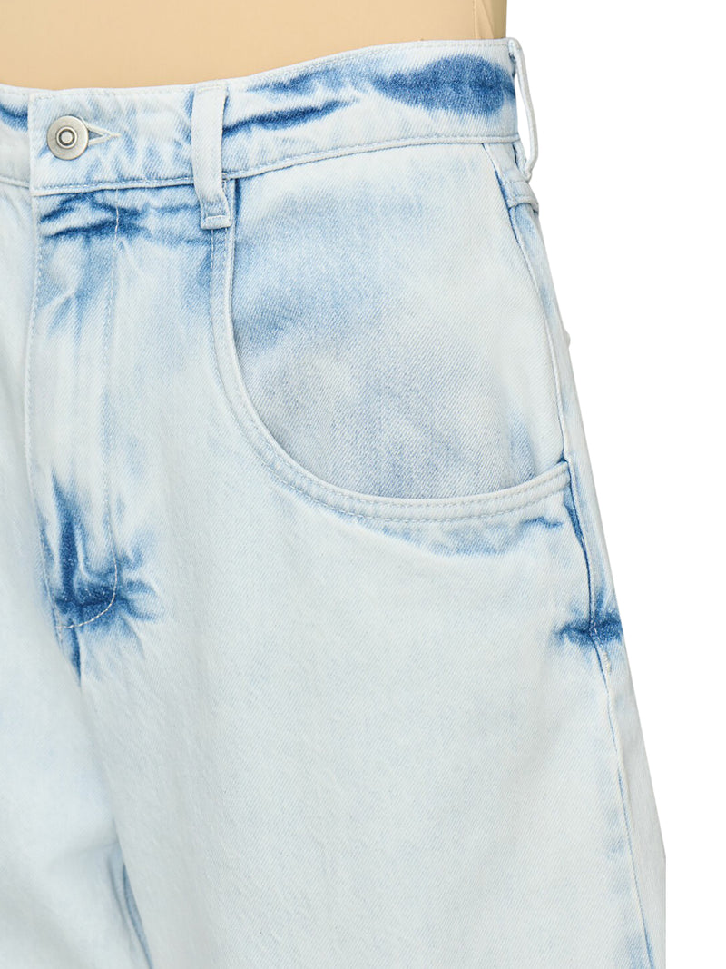 WIDE-LEG JEANS WITH DISTRESSED DETAILS