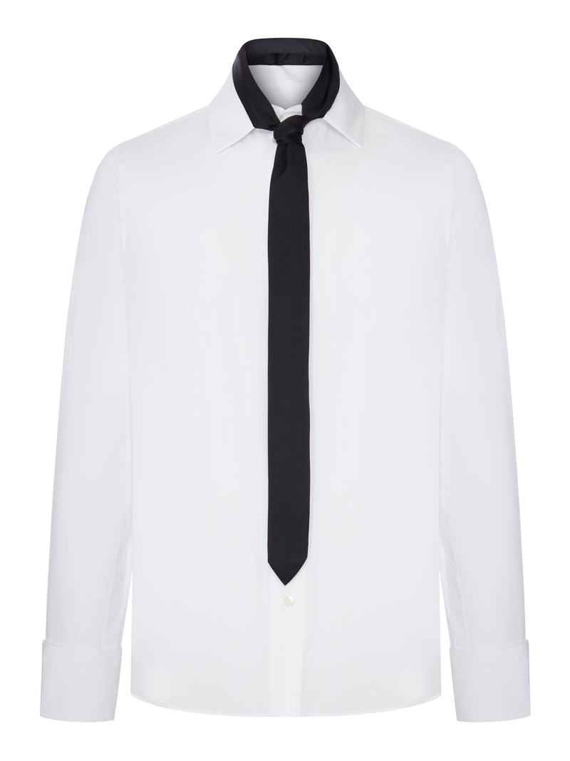 COTTON-BLEND SHIRT WITH INTEGRATED TIE