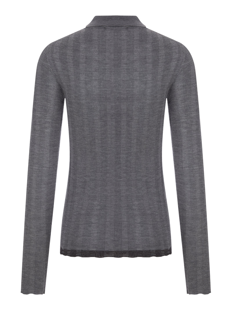 RIBBED KNIT POLO SHIRT WITH LOGO