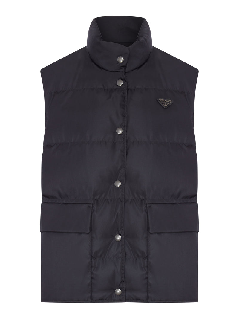 RE-NYLON VEST WITH LOGO PLAQUE
