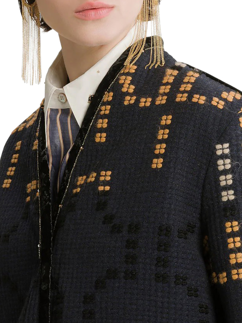 CROPPED JACQUARD JACKET