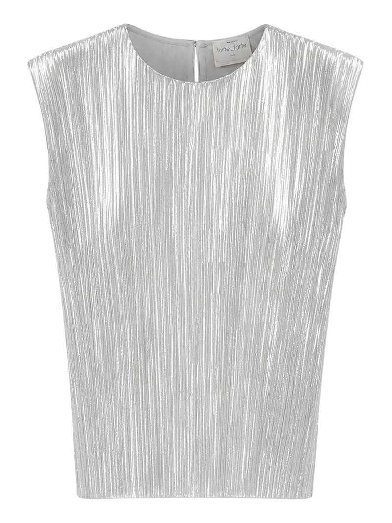 SLEEVELESS TOP WITH IRREGULAR PLEATING