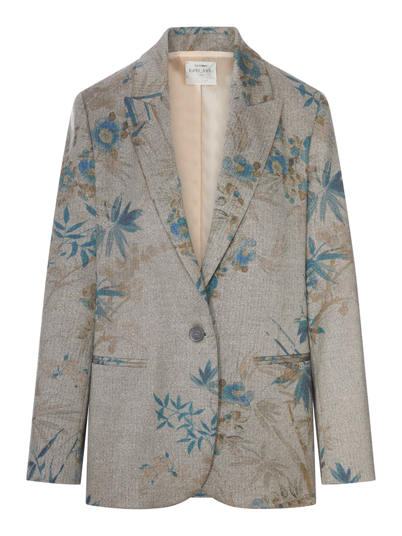 SINGLE-BREASTED FLORAL PRINT BLAZER