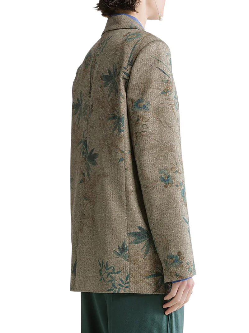 SINGLE-BREASTED FLORAL PRINT BLAZER