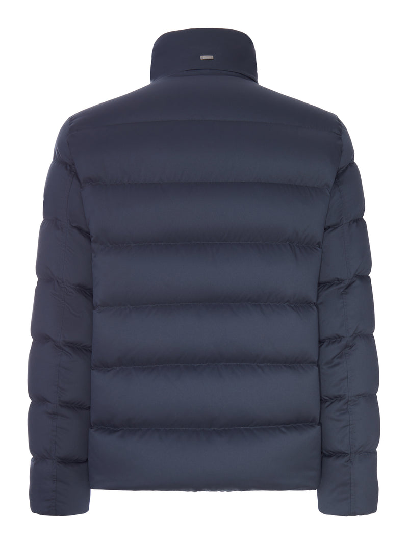 PADDED PUFFER JACKET WITH A HIGH COLLAR AND FAUX-FUR LINING