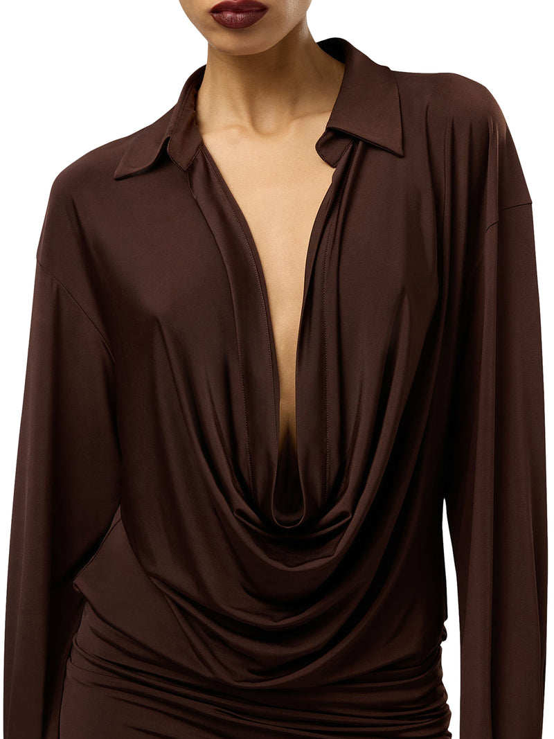 LILIA MINI DRESS WITH DEEP NECKLINE