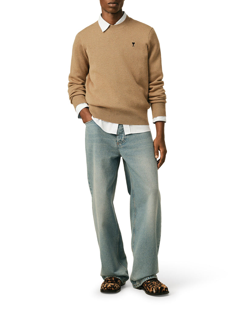 CREWNECK SWEATER AMI DE COEUR IN MERINO WOOL