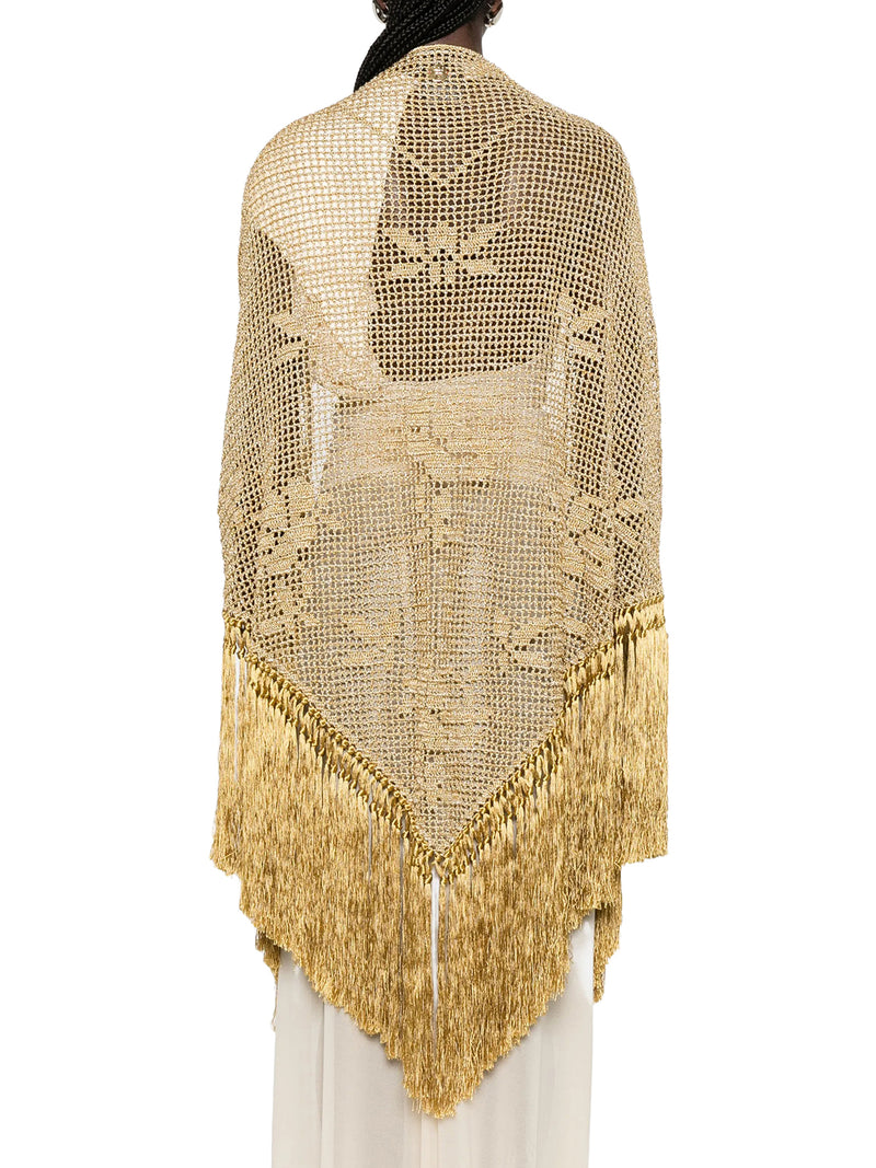 CUPRO AND SILK ROSA CAPE SHAWL