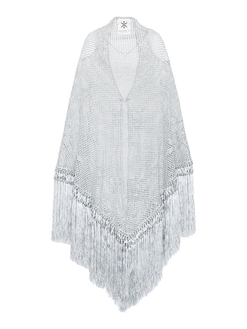 CUPRO AND SILK ROSA CAPE SHAWL